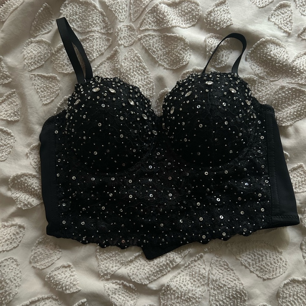 Sequin bustier top